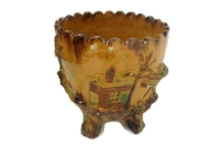 Antique French Basket Centerpiece Planter Cachepot Flower Pot terra Cotta Stunning