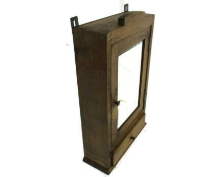 Kitchen Medicine Apothecary Bathroom Cabinet Beveled Mid Century Oak Beautiful