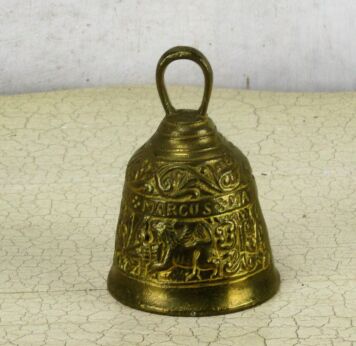 Small Brass Ornate Table Bell Brass Clapper Decorative 4 Evangelists Animals