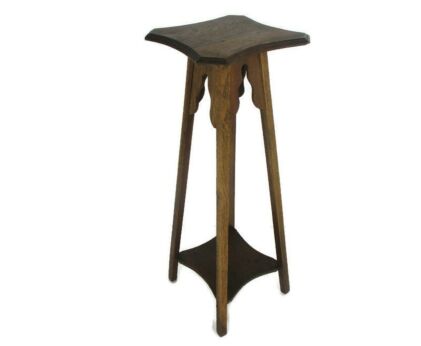 Art Nouveau Pedestal Table Plant Flower Stand Side Table 2 Tier Art Deco Barn Country style Gorgeous Antique 31.29"