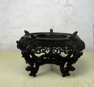 Ornate Wooden Base Stand Vase Urn Lamp Dome Globe