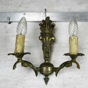 Brass Two-Arm Double Wall Sconce Mythical Creature Cariatides Mermaids HTF WOW