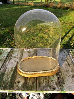 Vintage Oval Hand Blown Glass Dome Globe Mantel Clock 14.37"