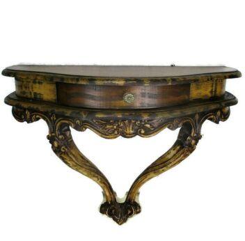 Small Hand Carved Wooden Wall Hall Console table Ornate Drawer Gorgeous