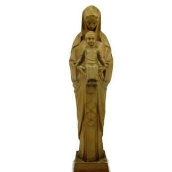 XL Art Deco plaster Statue Virgin Mary Infant Child Madonna Signed Gorgeous