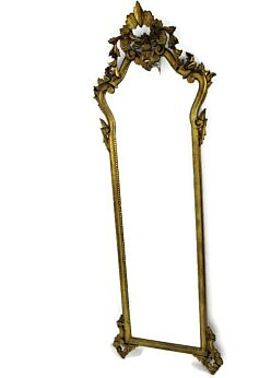 Hallway XL Ornate Wooden Wall Hanging Mirror Hollywood Regency Gorgeous WOW