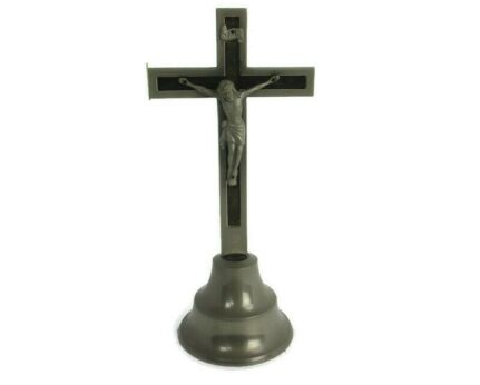 Vintage Standing Desk Crucifix Cross Spelter Germany Jesus Christ Saviour