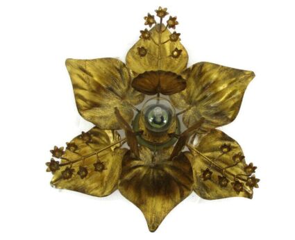 Hans Kögl Wall Ceiling Sconce Light Plafonnière Flush Mount Flower Sunburst