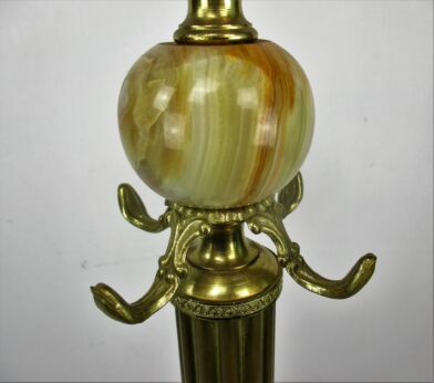 Standing Hall Tree Coat Rack Ornate Brass Hollywood regency Marble ball fish leg