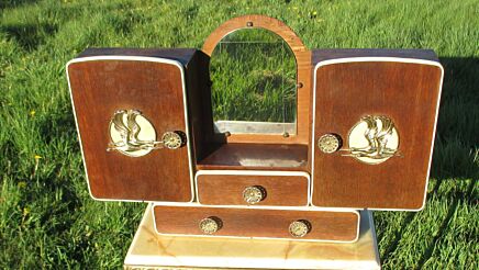 Vintage Wood Double Apothecary Bathroom Medicine Wall Cabinet birds rockabilly