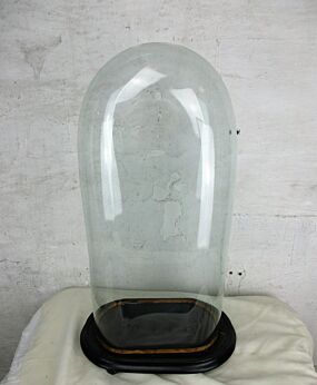 L Antique Victorian Oval Hand Blown Glass Globe Dome Steampunk Clock 21" x 10"