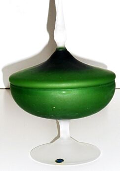 Vintage 60s 70s Italian Opalescent Glass Apothecary Jar era Seguso Murano Empoli