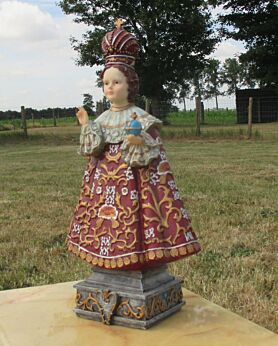 Jesus Statuette Infant of Prague Santo Nino Hard Plastic Statue 15.55"