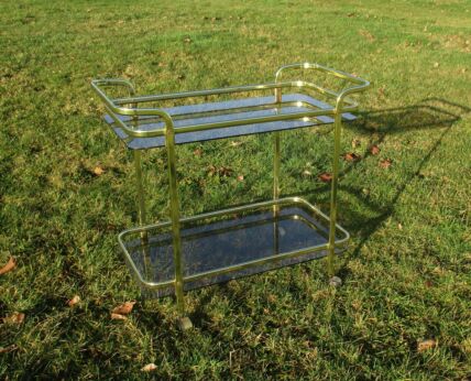 Bar Cocktail Entertainment Cart Trolley Smoked Glass Beautiful Practical
