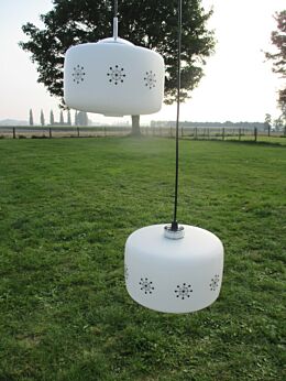 Pair Vintage Chandeliers Pendants white glass Black Pop art Design Gorgeous