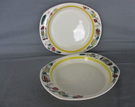 Two Rare Stavangerflint Norwegian Platters Plates Serving Trays Norge Collector Norway Dutch French Edition