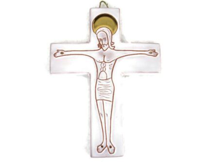 Mid Century Design Ceramic Modern Crucifix Ceramic Jesus Christ André Bayer