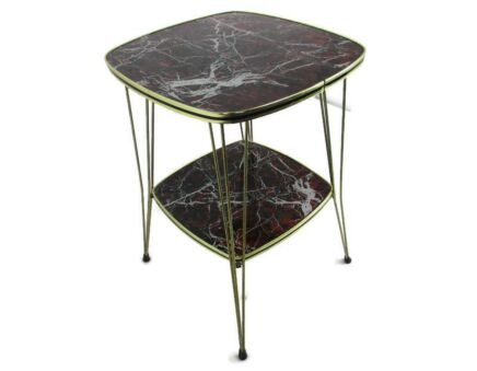 Two tier Pedestal Table Plant Stand Side Table Mid Century Modern Modernist Abstract Funky Retro WOW