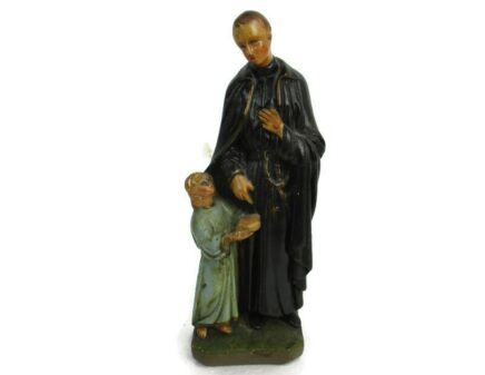 Statue Saint Gerard Majella Infant Jesus Bun Patron Fertility Bisque 12.99"