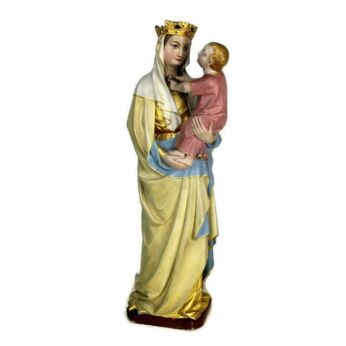 Majestic Statue Virgin Mary Madonna Crown Infant Child Plaster HTF 22.63"