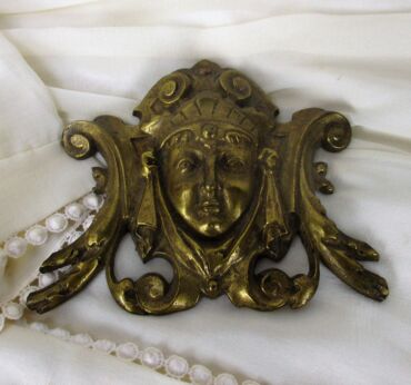 Small Brass Wall Plaque Reclaimed Authentic Medusa Mythical Figure