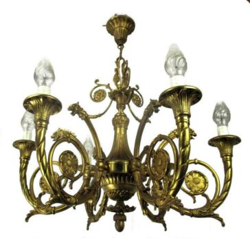Impressive Gothic Ornate Bronze 6 Arms Lights Chandelier Revival Dragons Foo Dog