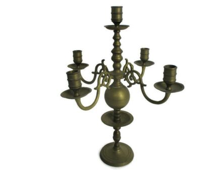 Large Candle Holder Candlestick Candelabra 5 Arm Impressive  Gorgeous  Art Nouveau Style WOW