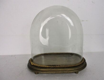 Antique Victorian Oval Hand Blown Glass Globe Dome Doll Clock 13.18" H 12.3"W
