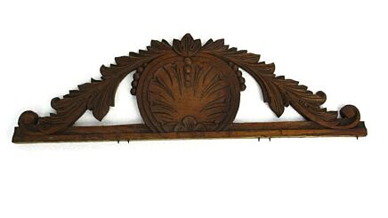 Hand Carved Wood Pediment Ornate Over door Architectural Antique Small Lovely