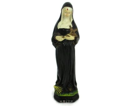 HTF Statue St Rita of Cascia Plaster Patroness Impossible Causes Collector