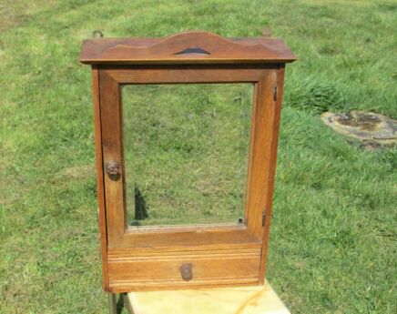 Antique Wooden medicine bathroom Wall Cabinet Beveled Glass mirror