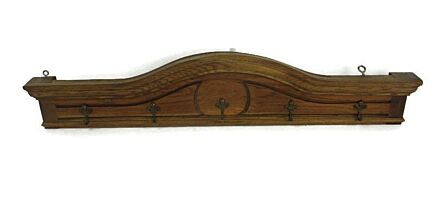 Hand Carved Wood Coat Hat Kitchen Hallway Rack Gorgeous Heavy Antique