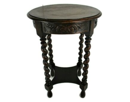 Barley Twist Wooden Side Display Coffee Table Pedestal Plant Stand Hand Carved Gorgeous Barn Country Farmhouse style Two Tier