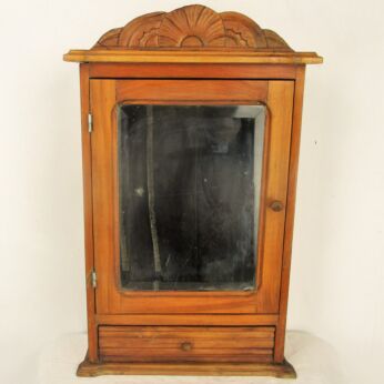 Large Kitchen Apothecary Medicine Bathroom Wall Cabinet Ornate Hand Carved Wood Beveled Glass Mirror