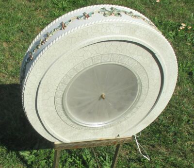 Vintage wall lamp Hollywood Regency French Provincial White Crackeled Romantic