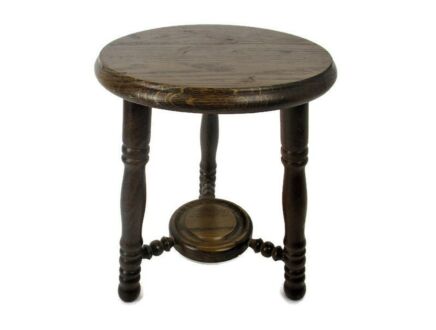 Small Vintage Wooden Side Wine Table Pedestal Plant Stand Milking Stool Two Tier Beautiful Barn Country style