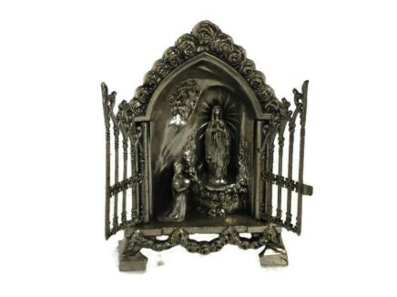 Small Holy Mother Notre Dame de Lourdes Virgin Mary St Bernadette French Statue Shrine Grotto Niche Lovely