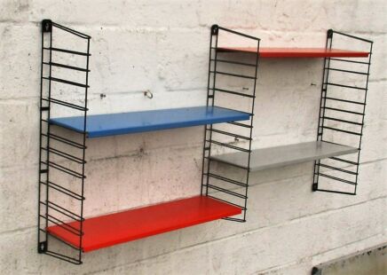 Vintage Tomado 60s Mid Century Design Wall Shelving Unit Teak Book Shelve Rack