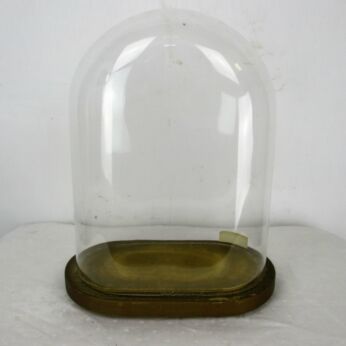 Victorian Antique Oval Hand Blown Glass Dome Globe Mantle Clock Steampunk 13.58"