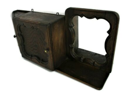 Double Vintage Ornate Wooden Kitchen Apothecary Medicine  Wall Cabinet Wood Gorgeous Barn Country Style