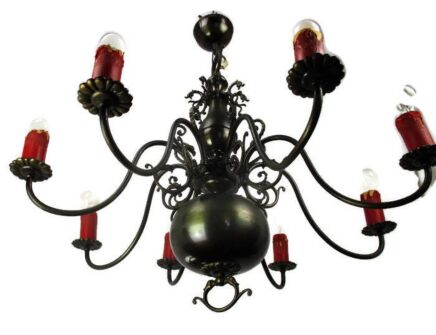 Impressive Huge Gothic Castle Chandelier Ornate Dragons 8 Arm Brass Flanders
