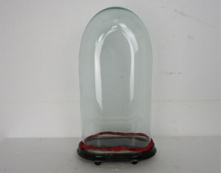 Antique Victorian Oval Hand Blown Glass Globe Dome Doll Clock 19.29" H 9.64"W
