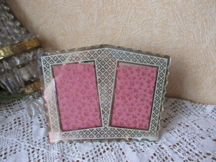 Antique Hand Carved Thick glass Cartled Picture Frame Glass