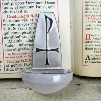 Holy Water Font Vessel Wall Hanging Ceramic Hope Faith Love Marked Bree Belgium