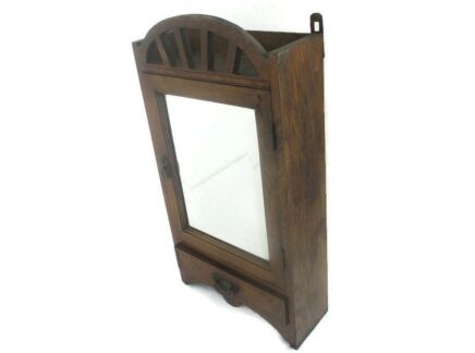 Kitchen Medicine Apothecary Bathroom Cabinet Inlay Wood Exquisite Antique