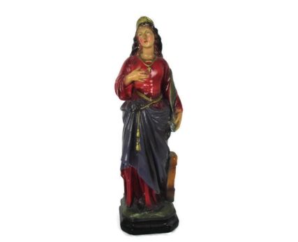 Large Statue Saint St Barbara of Nicomedië Tower Patron of Firemen Plaster HTF