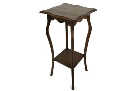 Art Nouveau Style Pedestal Table Plant Flower Stand Side Table Two Tier Barn Country style Wood
