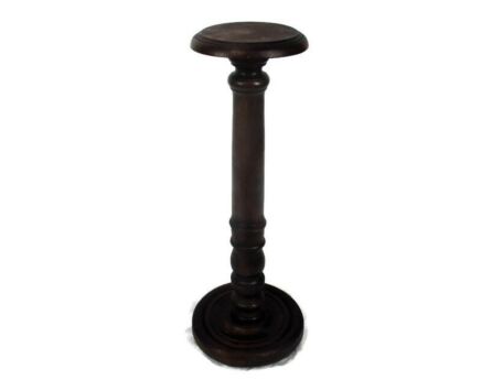 Tall Hand Carved Side Wine Table Pedestal Plant Bonsai Stand Vintage Mid Century 27.16"