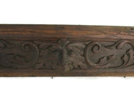 Gothic Face Hand Carved Wooden Pediment Over door Architectural Antique Salvage