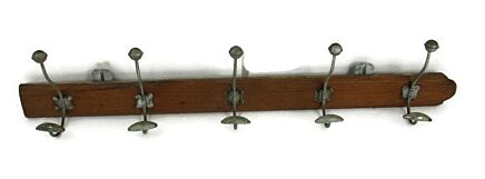 Vintage Hand Carved Pine Wood Coat Hat Kitchen Hallway Rack